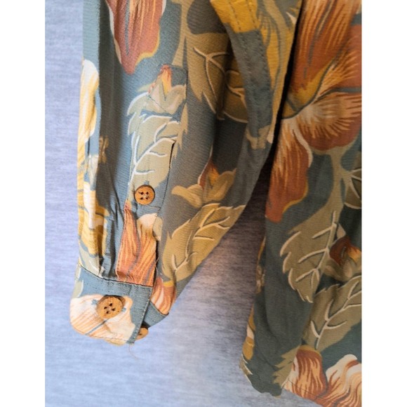 Tommy Bahama Shirt Womens Medium Tropical Floral Button Up Long Sleeve Blouse - Picture 7 of 10